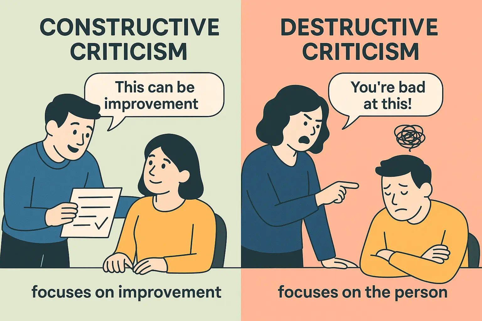 constructive criticism vs destructive criticism